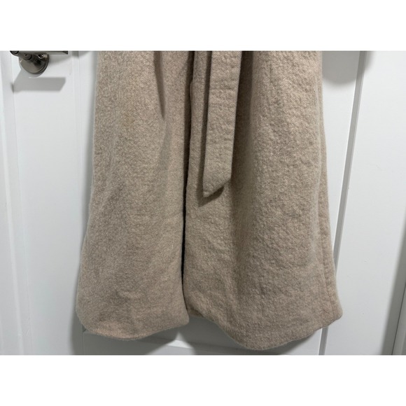 ZARA Beige Shawl‎ Collar Belted Long Coat XS Minimalistic - Picture 7 of 12